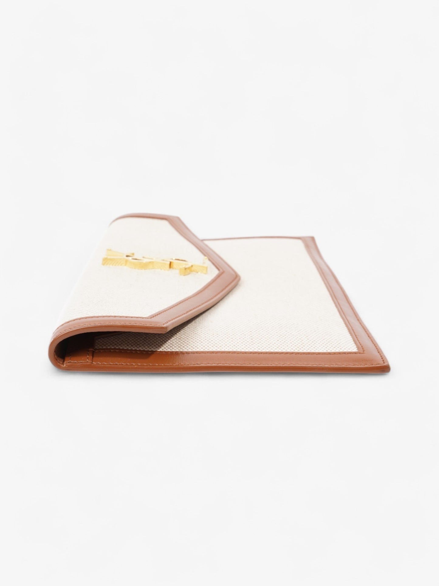 Saint Laurent Uptown Canvas Brown Clutch