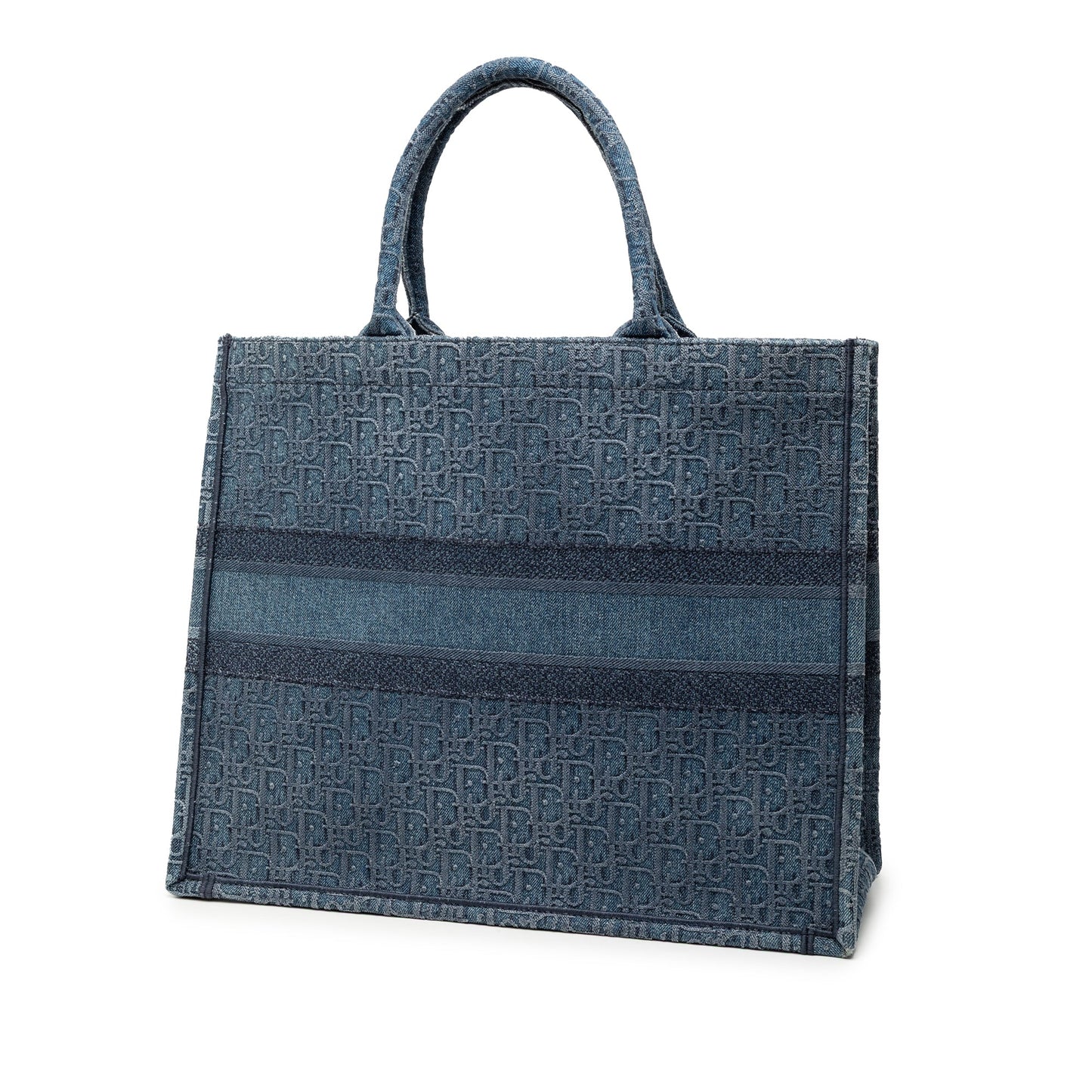 Blue Dior Large Oblique Denim Book Tote