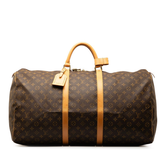 Brown Louis Vuitton Monogram Keepall 60 Travel Bag
