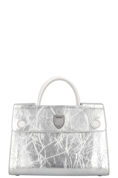Christian Dior Medium Diorever Tote Leather Silver
