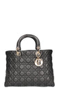 Christian Dior Lady Dior Bag Quilted Grained Calfskin Black