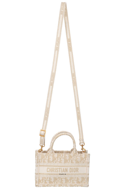 Christian Dior Mini Tote Bag Oblique Ivory Gold