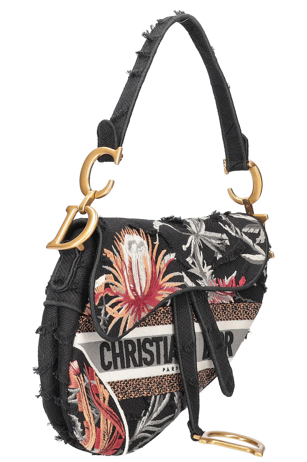 Christian Dior Saddle Bag Cavnas Brown