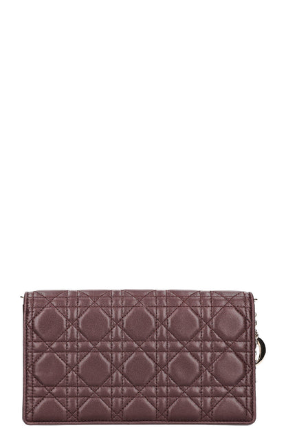 Christian Dior Lady Dior Pouch Cannage Eggplant