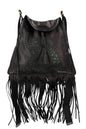 Christian Dior Niki De Saint Phalle Fringed Hobo Bag Leather Black