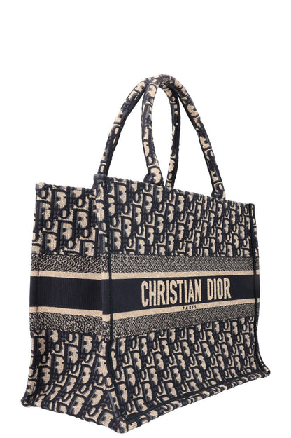 Christian Dior Book Tote Medium Oblique Blue