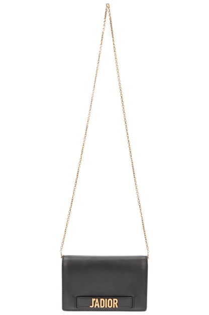 Christian Dior J Adior Crossbody Bag Leather Black Gold