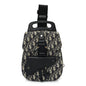 Christian Dior Grained Calfskin Oblique Mini Gallop Sling Bag Blue Black