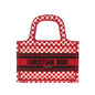 Red Dior Dioramour Mini Embroidered Canvas Dots Book Tote