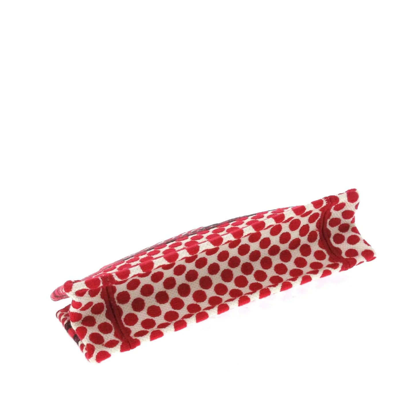 Red Dior Dioramour Mini Embroidered Canvas Dots Book Tote