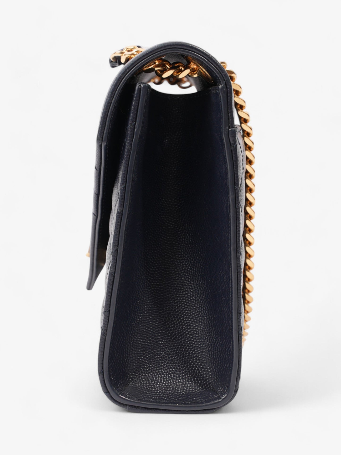 Saint Laurent Envelope Navy Blue Grained Leather Medium