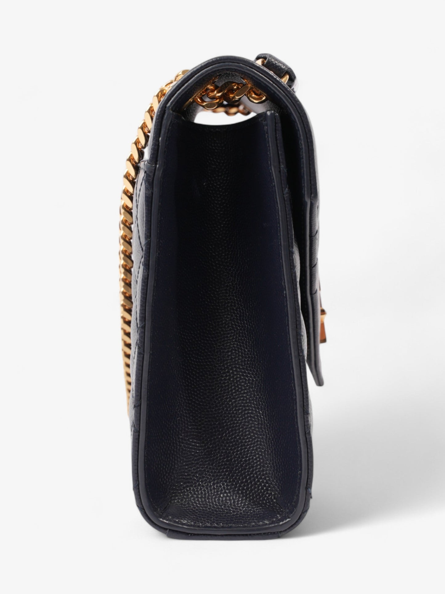 Saint Laurent Envelope Navy Blue Grained Leather Medium