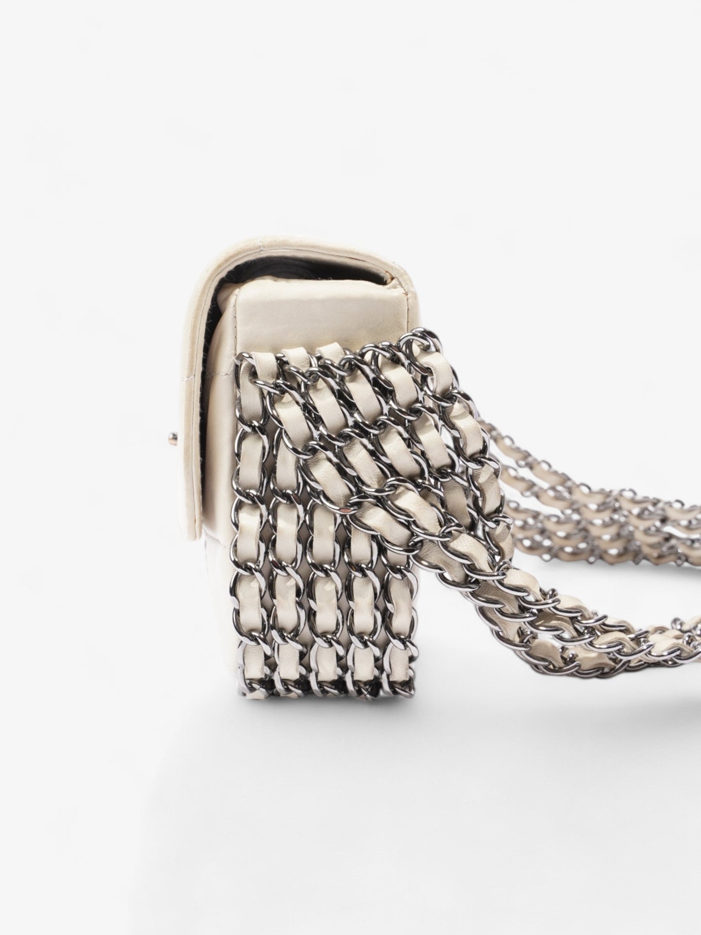 Chanel Chocolate Bar 5 Chain Bag Cream Lambskin Leather