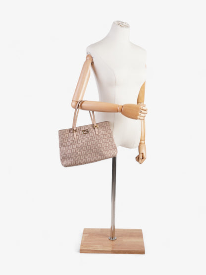 Fendi Tote Leather Cream Tote Bag