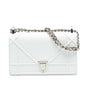 White Dior Small Grained Calfskin Diorama Flap Crossbody Bag