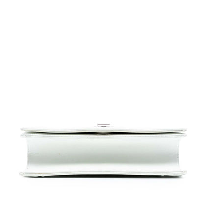 White Dior Small Grained Calfskin Diorama Flap Crossbody Bag