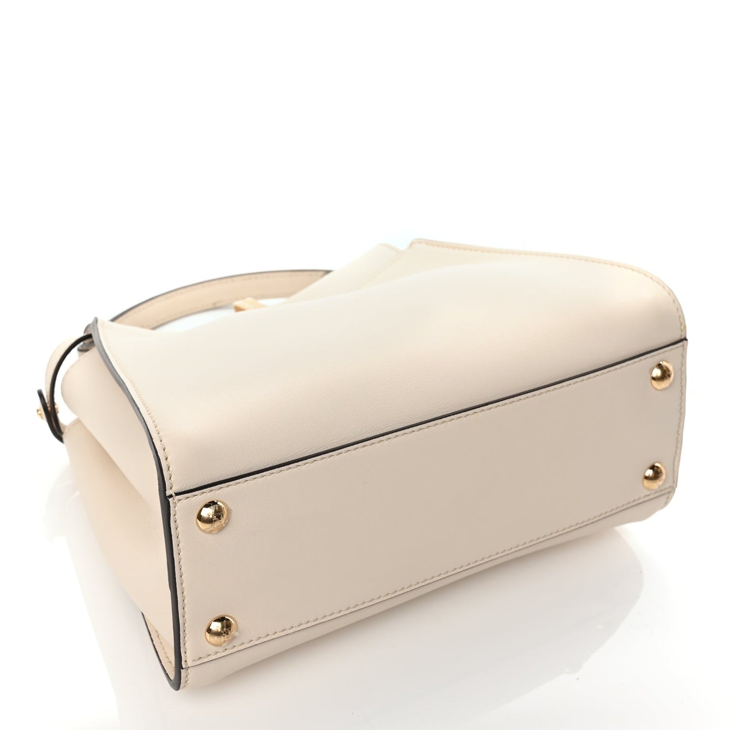 Fendi Vitello Seta Suede FF Mini Peekaboo Iconic Satchel Uovo Sigaro Marrone