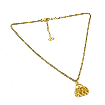 Dior Necklace Gold Plated gold CD logo Bag motif Women