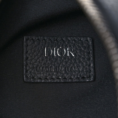 Christian Dior Grained Calfskin Oblique Scarab Sling Bag Blue Black