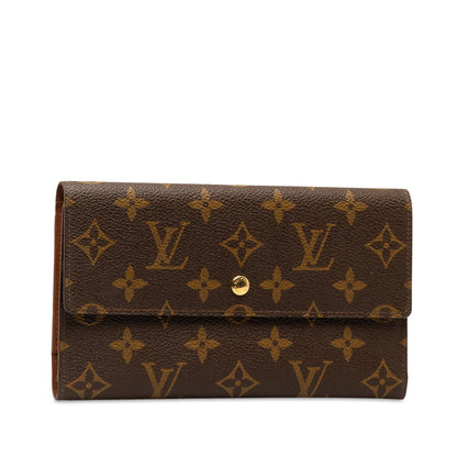 Brown Louis Vuitton Monogram Porte Tresor International Long Wallets