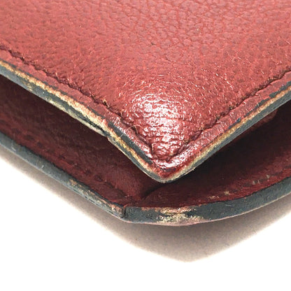 Christian Dior Shoulder Bag leather Red CDMetal Old Women