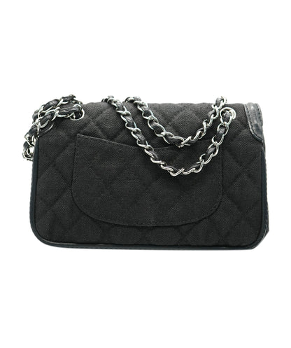 Chanel Flap Canvas Black Shoulder Bag