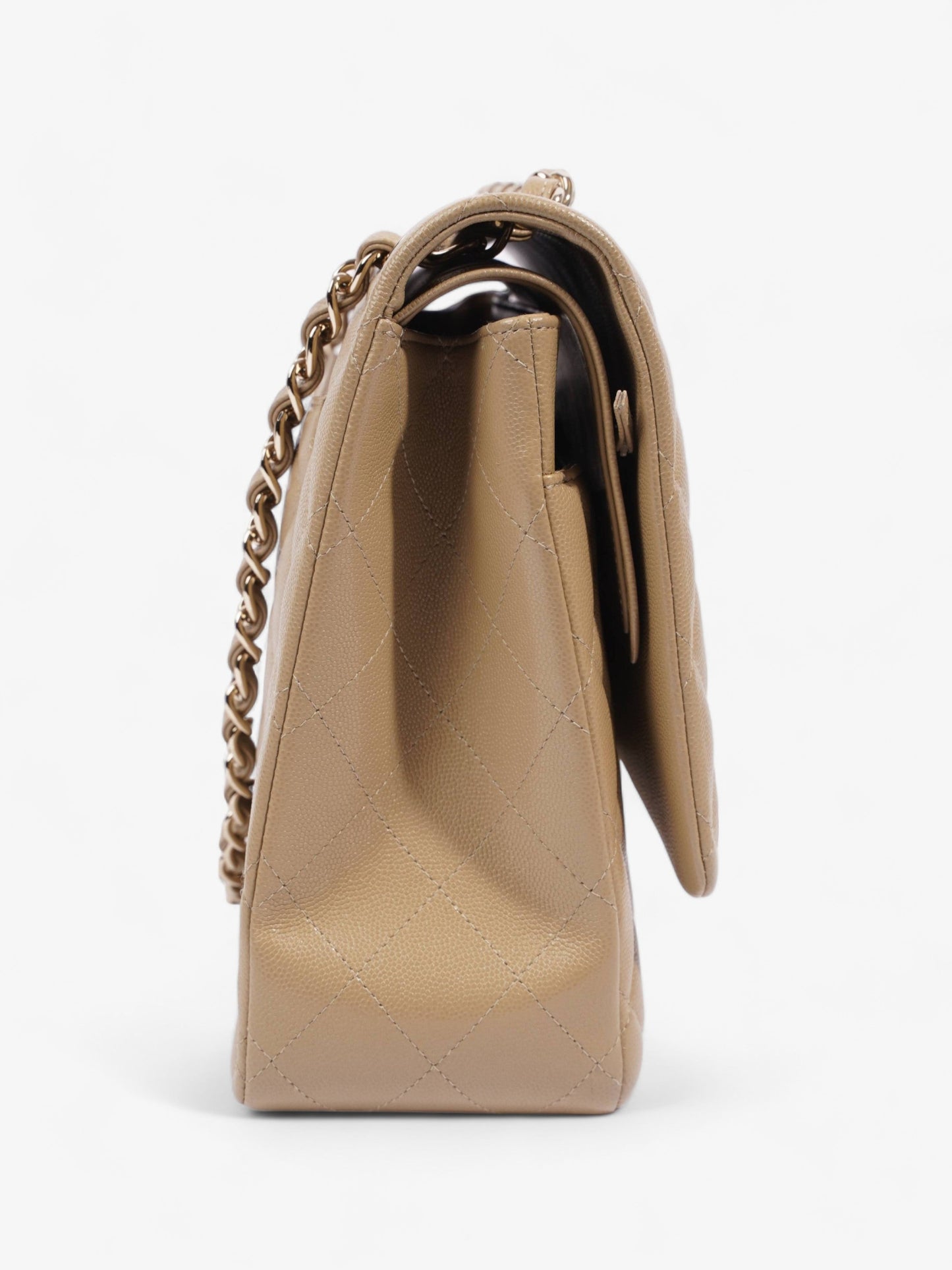 Chanel Classic Flap Mustard Caviar Leather Maxi