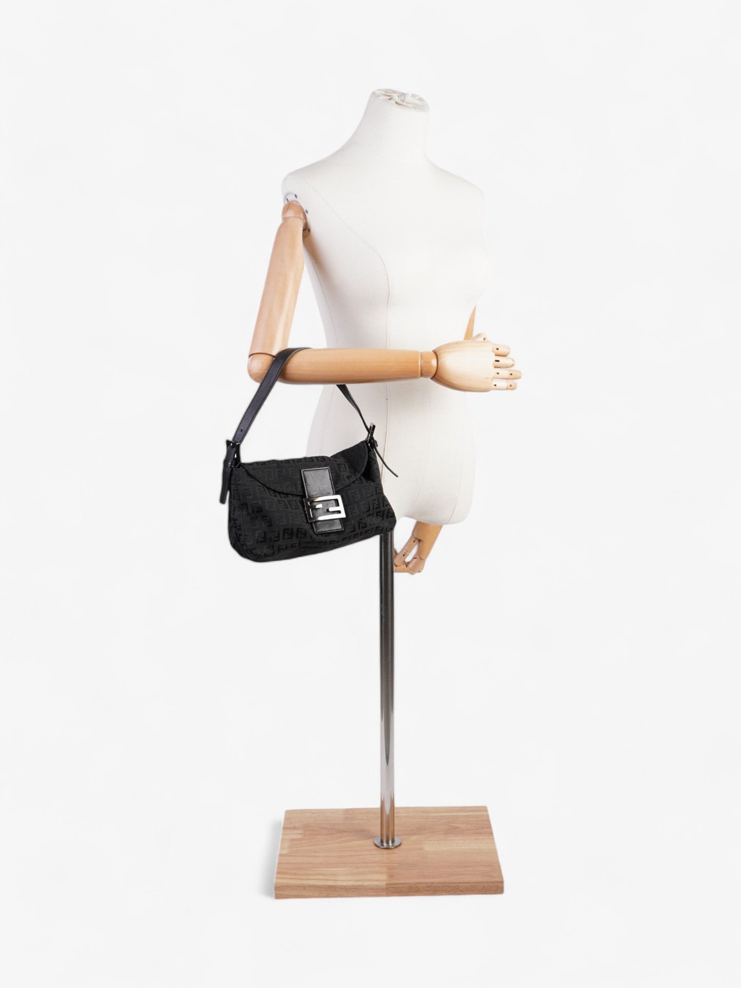 Fendi Baguette Canvas Black Shoulder Bag Canvas