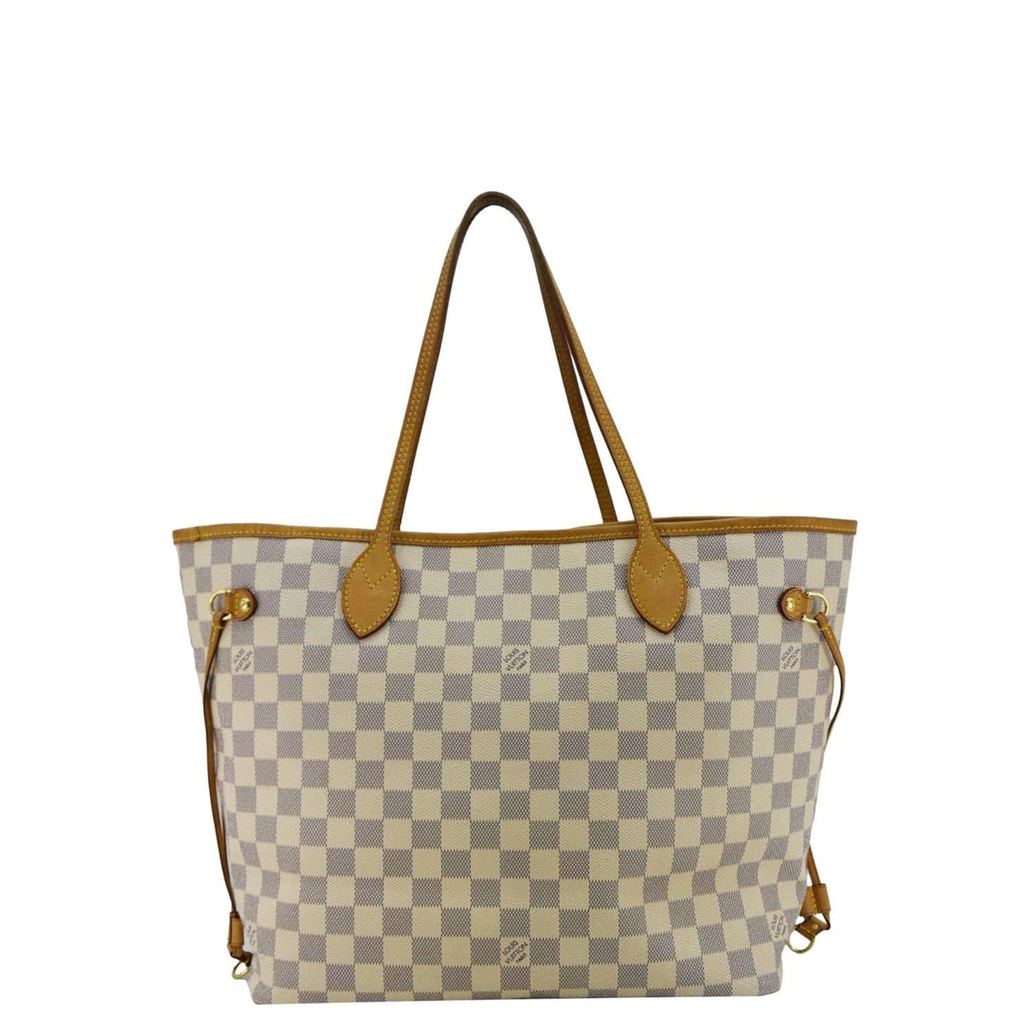 LOUIS VUITTON Neverfull MM Damier Azur Tote Bag White