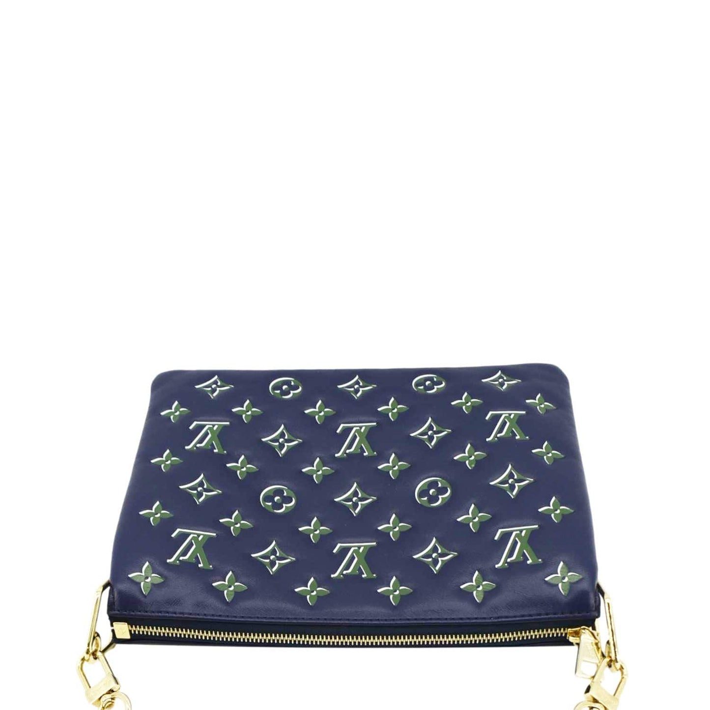 LOUIS VUITTON Coussin PM Monogram Embossed Leather Crossbody Bag Blue
