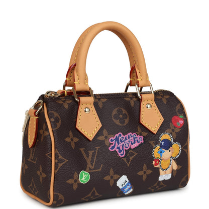 Louis Vuitton "57th Street NYC" Nano Speedy Bag Brown Monogram Gold Hardware