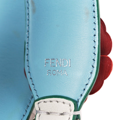 Fendi Vitello Dolce Flowerland Bi-Color Studded Strap You White Ice Multicolor