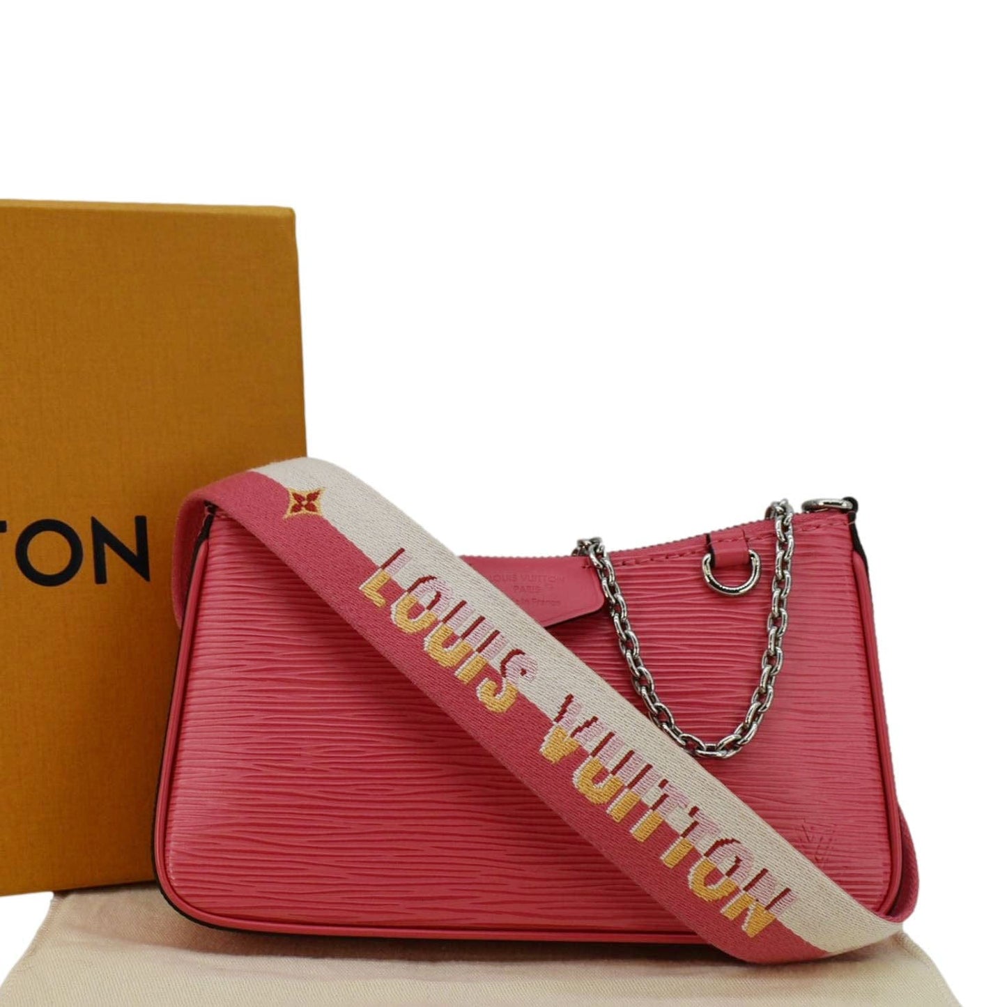 Louis Vuitton Easy Pouch On Strap Epi Leather Shoulder Bag Pouch Pink