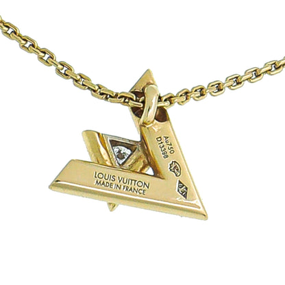 Louis Vuitton 18K Yellow Gold Diamond Volt One Small Pendant Necklace