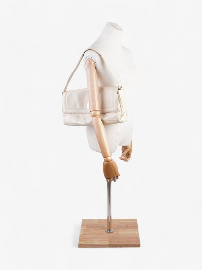 Chanel 2 55 Cream Lambskin Leather