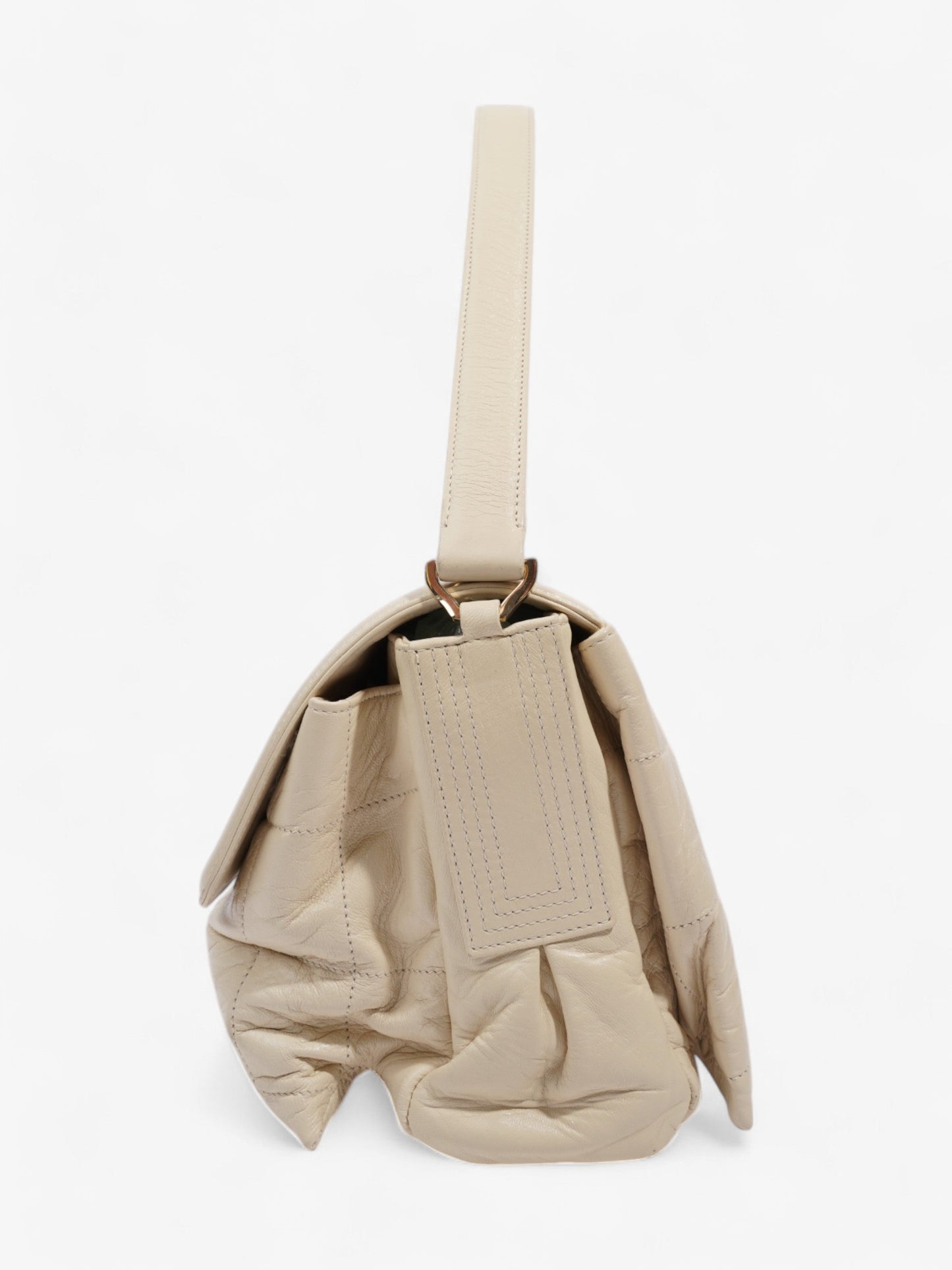 Chanel 2 55 Cream Lambskin Leather