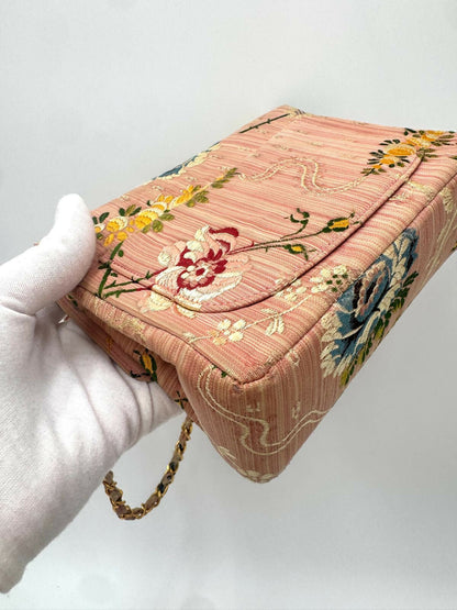 Chanel Pink Brocade Mini Square