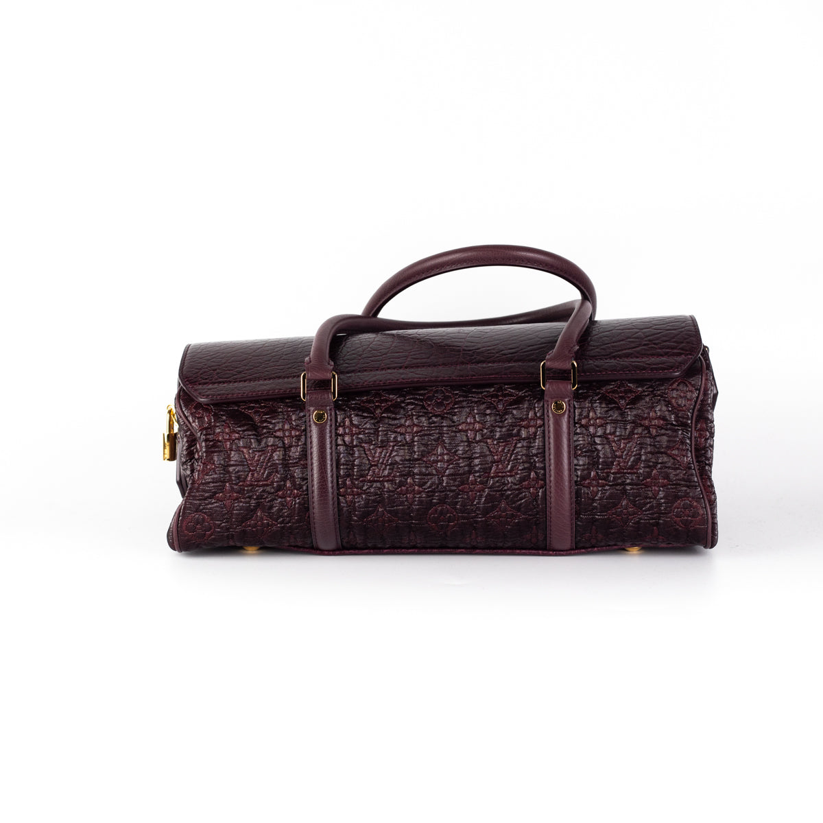 Louis Vuitton Seasonal Tubular Bag Burgundy Croc Embossed