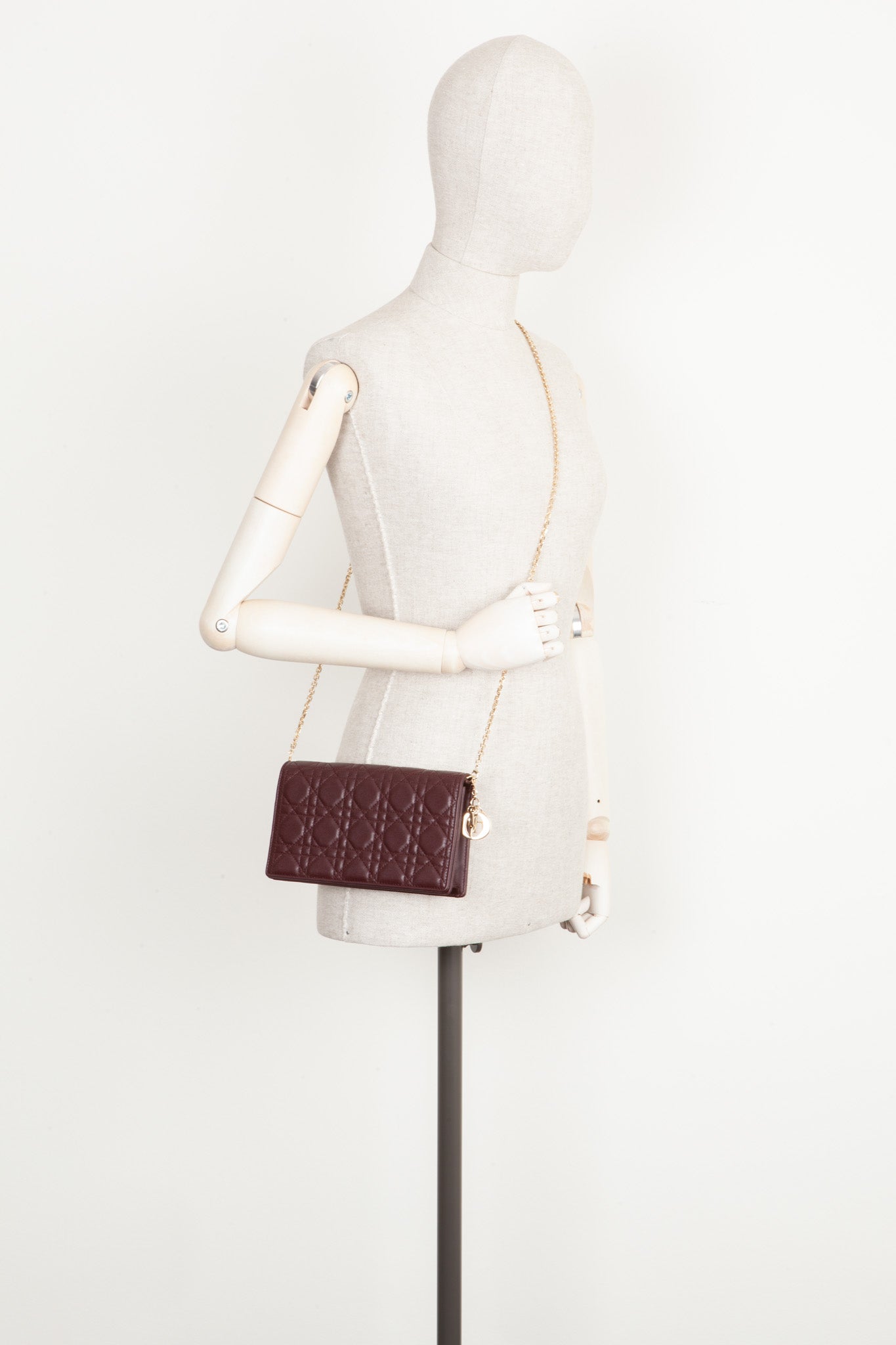 Christian Dior Lady Dior Pouch Cannage Eggplant