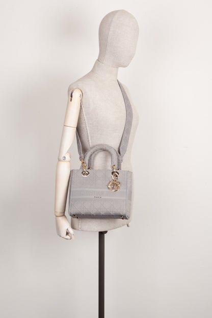 Christian Dior D-Lite Bag Medium Grey