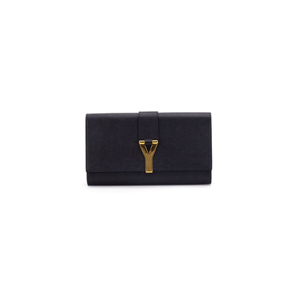 Saint Laurent Luxury Leather Black Clutch Black
