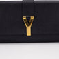 Saint Laurent Luxury Leather Black Clutch Black