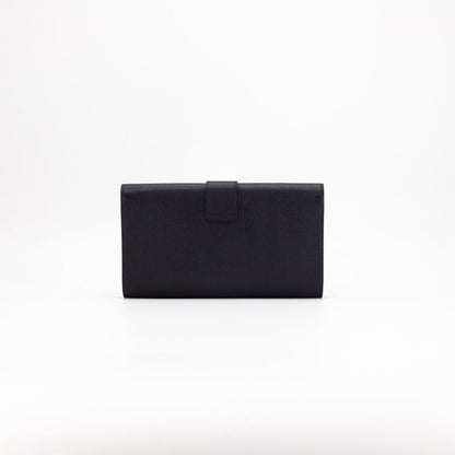 Saint Laurent Luxury Leather Black Clutch Black