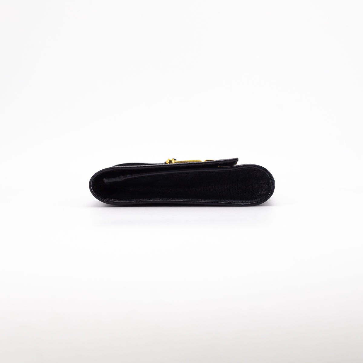 Saint Laurent Luxury Leather Black Clutch Black