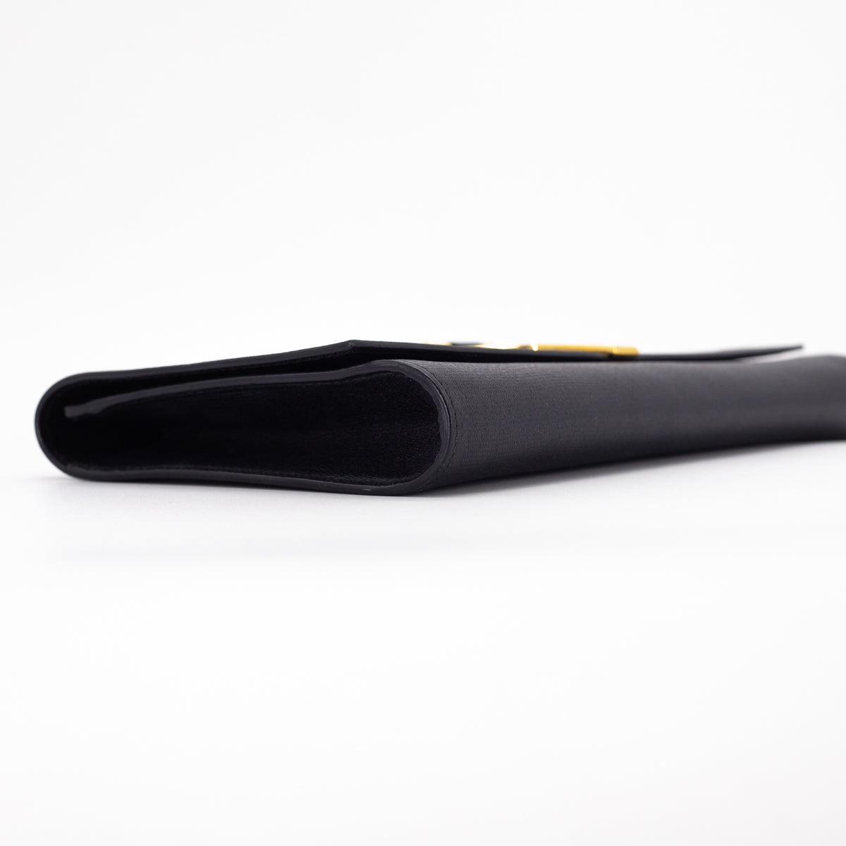 Saint Laurent Luxury Leather Black Clutch Black