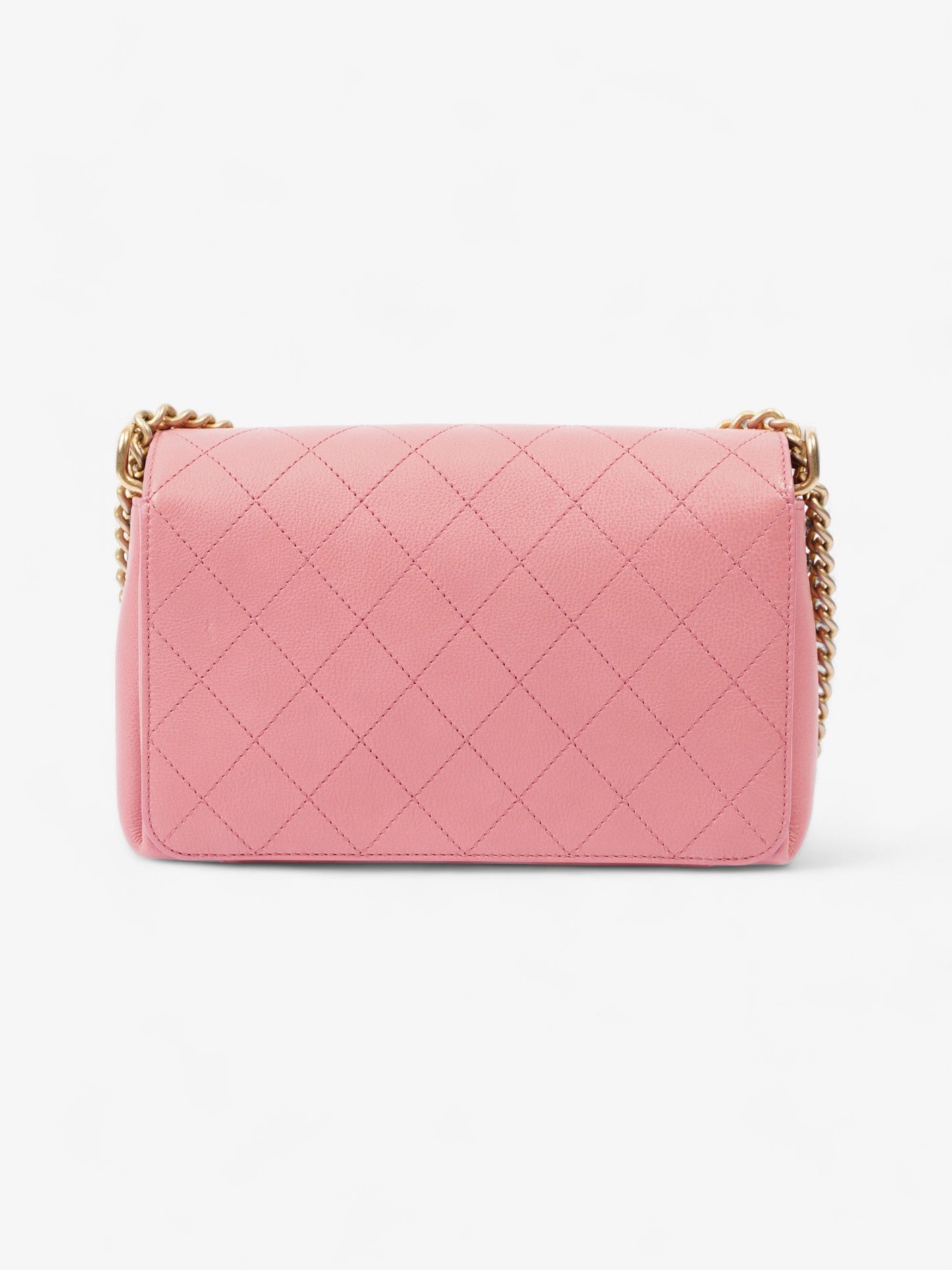 Chanel Quilted Crossbody Bag Pink Calfskin Leather