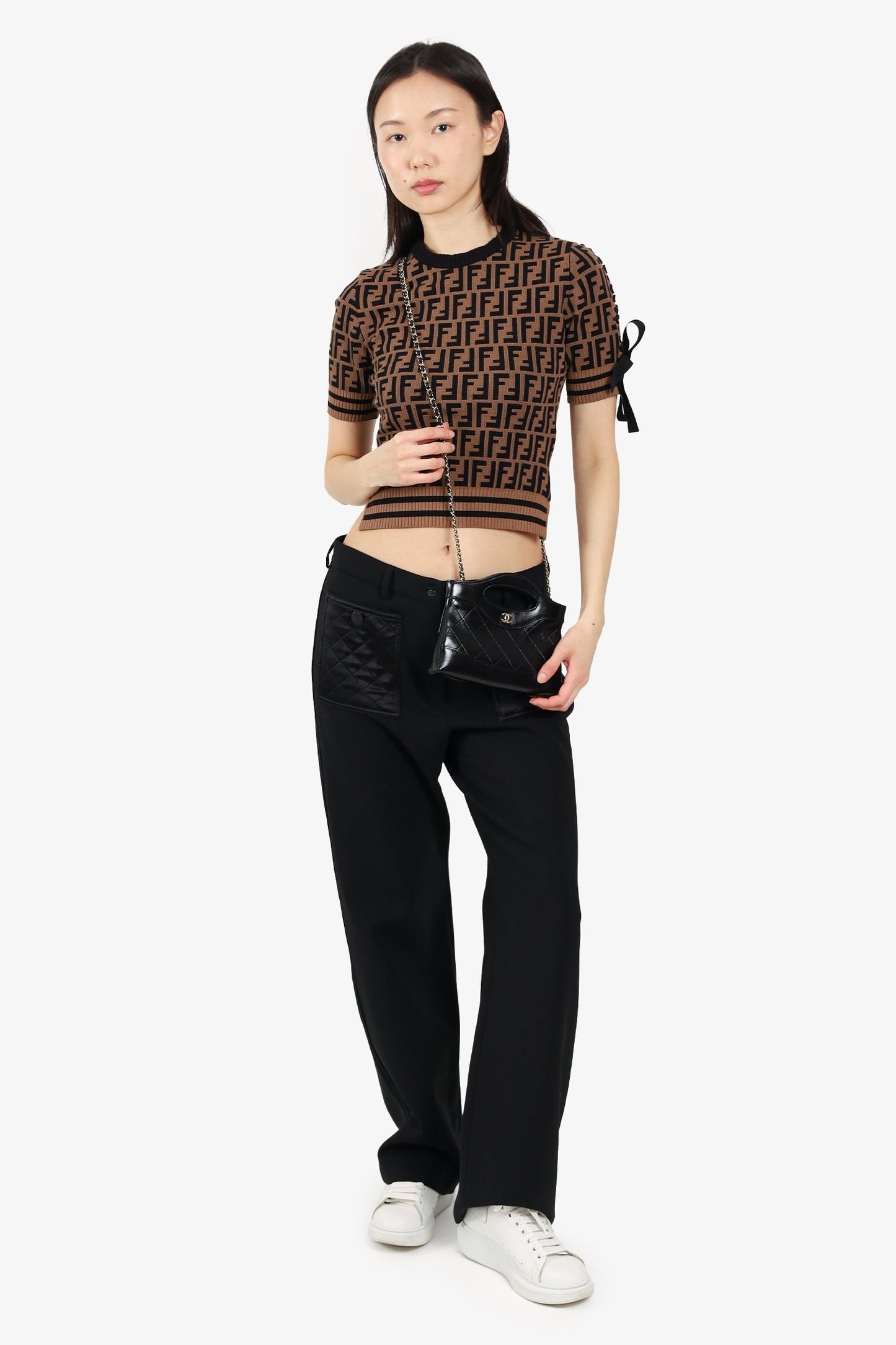 Fendi Brown Zucca Monogram Sweater Size 36