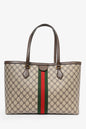 Gucci X Balenciaga Brown Bb Supreme Ophidia 'This Is Not A Gucci Bag' Printed Shopping Tote