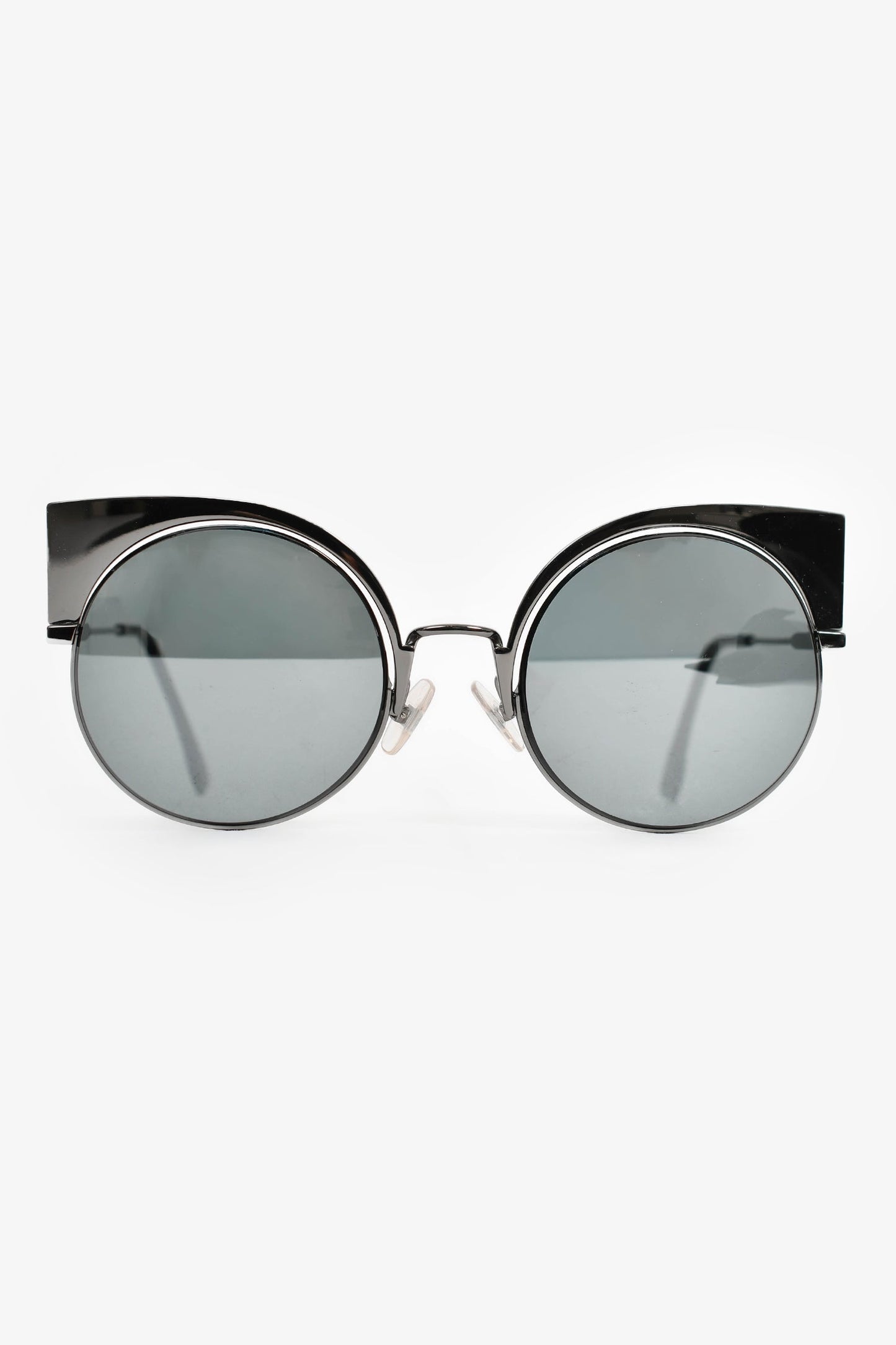 Fendi Black Squared Mirrored Sunglasses