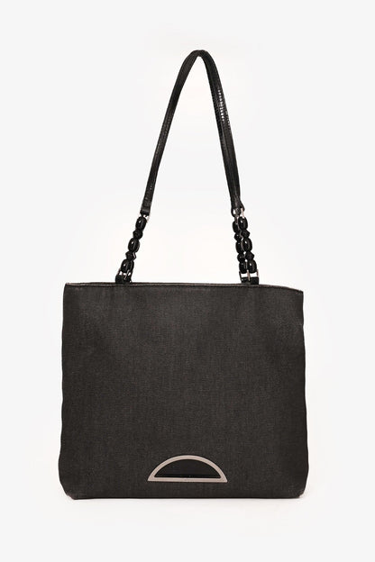Christian Dior 2001 Grey Denim Maris Pearl Tote